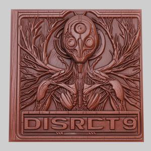 District 9 3d printer relief medallion obj stl