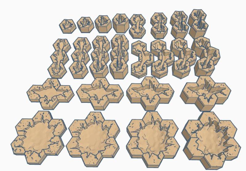 Open Chasm Hill Set Hex Map Scale