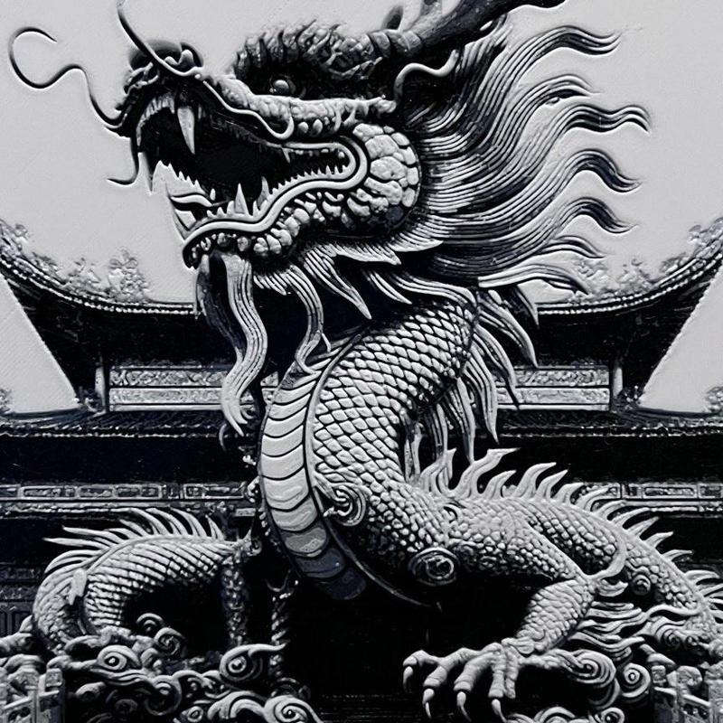 temple and chinese dragon IA Hueforge