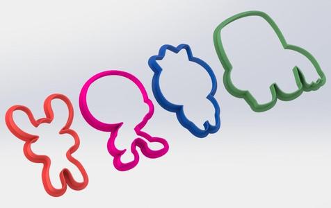 4 RAINBOW FRIENDS COOKIE CUTTERS