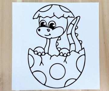 Coloring page - dragon in egg