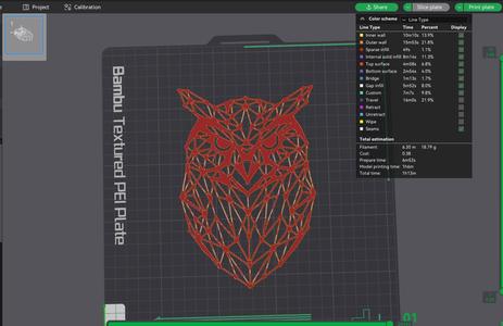 Owl 2D art simple polygon