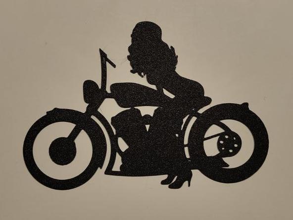 woman biker wall art