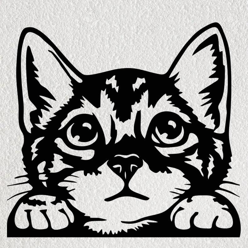 CAT WATCHING WALL ART 2D DECORATION