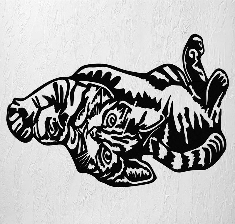 CAT LYING DOWN WALL ART 2D DECORATION