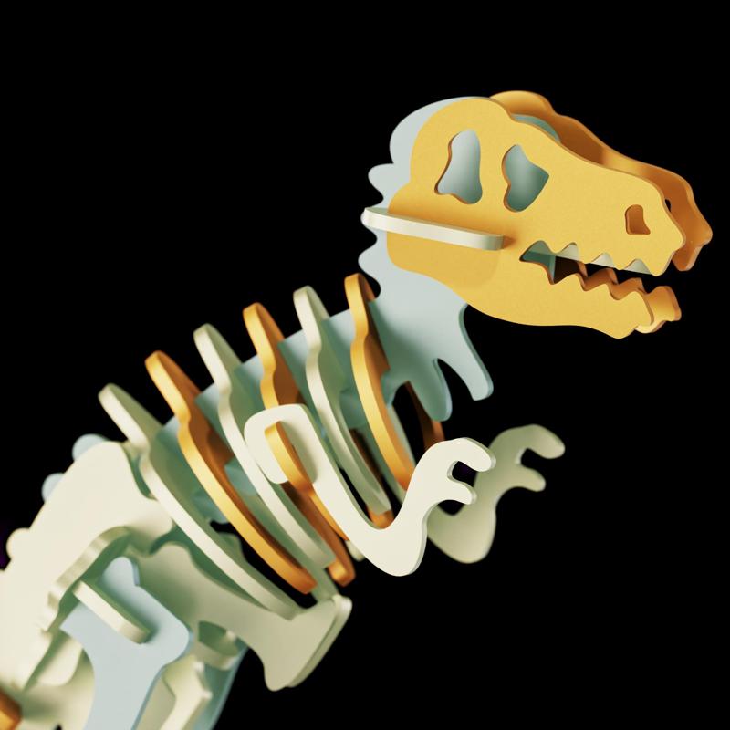 T-Rex Skeleton - Assemble in parts - T-Rex Dinosaur to assemble in parts. Tyrannosaurus Rex - Tyrannosaurus Rex