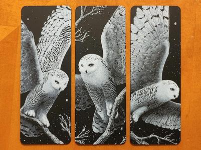 Snowy Owl Bookmark Set 