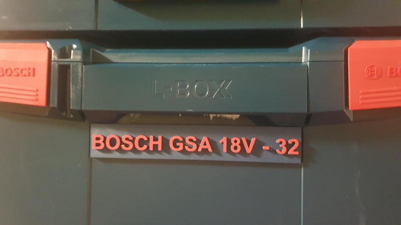 BOSCH GSA 18V-32 Labbeling for L-Boxx 238