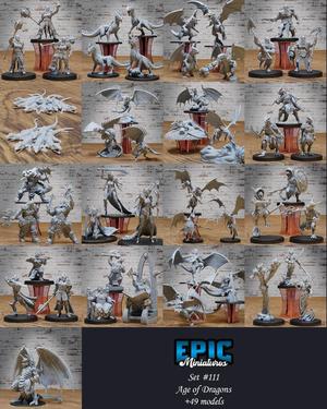 Age of Dragons Set ‧ DnD Miniature ‧ Tabletop Miniatures ‧ Gaming Monster ‧ 3D Model ‧ RPG ‧ DnDminis ‧ STL FILE