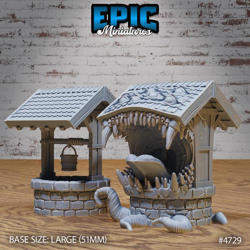 Mimic Well ‧ DnD Miniature ‧ Tabletop Miniatures ‧ Gaming Monster ‧ 3D Model ‧ RPG ‧ DnDminis ‧ STL FILE