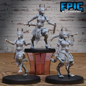 Jackalwere Female Set ‧ DnD Miniature ‧ Tabletop Miniatures ‧ Gaming Monster ‧ 3D Model ‧ RPG ‧ DnDminis ‧ STL FILE