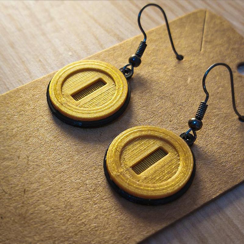 3D Mario Coin Earrings - Fun Gamer Jewelry for Fans