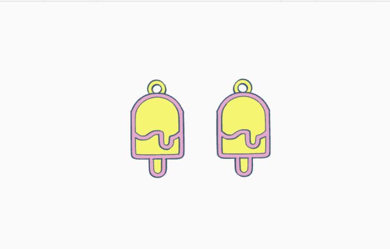 ice cream earring key ring pendant charm earring