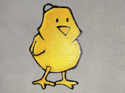 Easter chick keychain