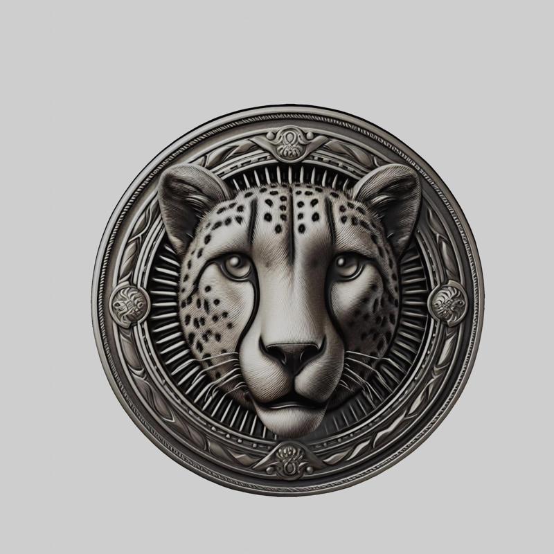 Cheetah Animal Head Cheetah Animal Medallion for CNC Router Laser & 3D Printer