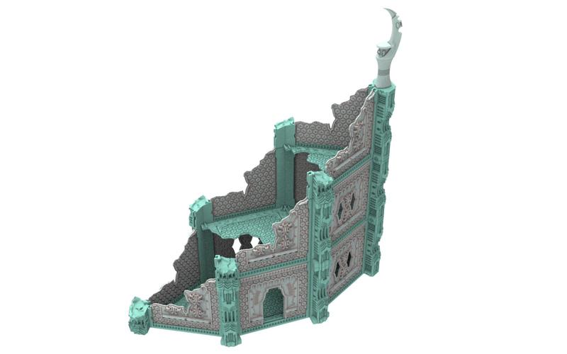 4x9x9" Dark elves Ruined Building free sample for wargame