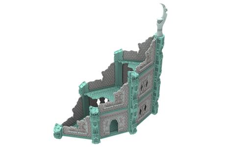 4x9x9" Dark elves Ruined Building free sample for wargame