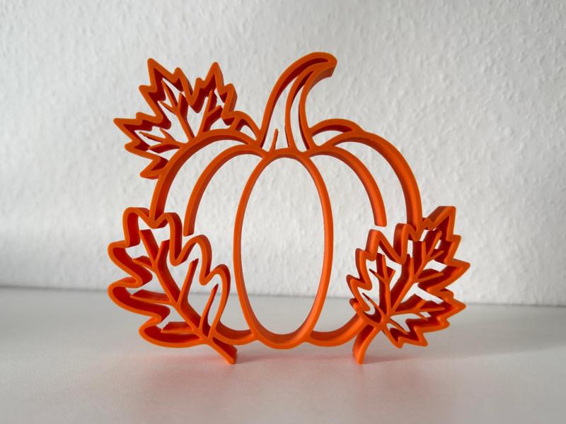 Autumn Pumpkin with Leaves