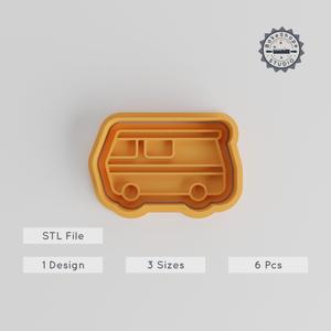 RV Camper Cookie Cutter & Stamp Set, Motorhome, Travel Trailer Shapes, 6 Piece Collection, Perfect for Fondant, Sizes S/M/L PRODUCT_3260