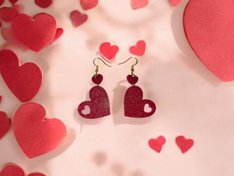 Hanging hearts earrings