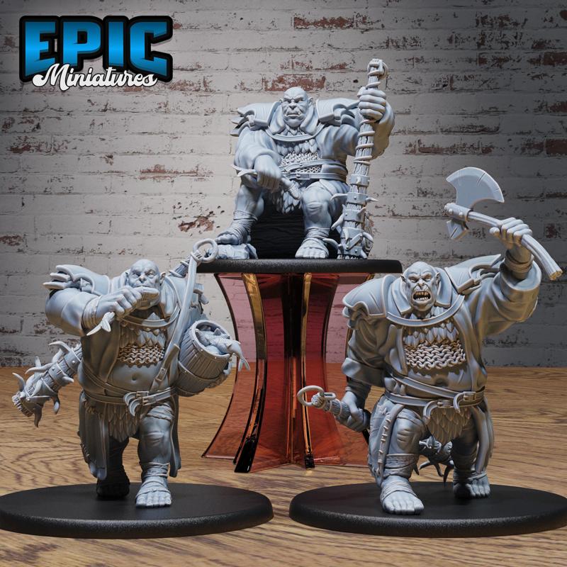 Docks Ogre Set ‧ DnD Miniature ‧ Tabletop Miniatures ‧ Gaming Monster ‧ 3D Model ‧ RPG ‧ DnDminis ‧ STL FILE