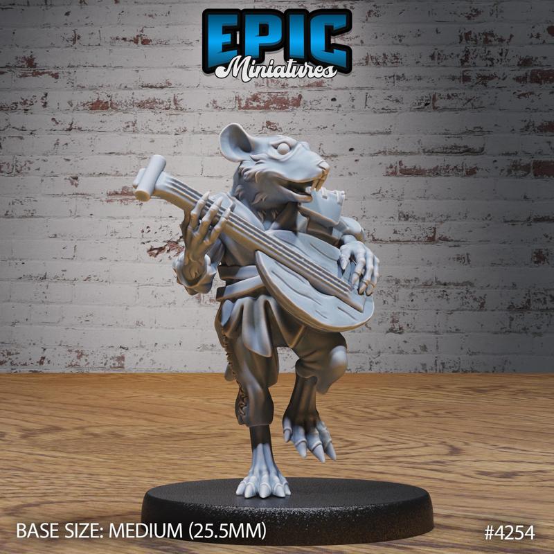 Rat Folk Tribe Bard ‧ DnD Miniature ‧ Tabletop Miniatures ‧ Gaming Monster ‧ 3D Model ‧ RPG ‧ DnDminis ‧ STL FILE