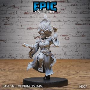 Dwarf Wind Mage Female Magic ‧ DnD Miniature ‧ Tabletop Miniatures ‧ Gaming Monster ‧ 3D Model ‧ RPG ‧ DnDminis ‧ STL FILE