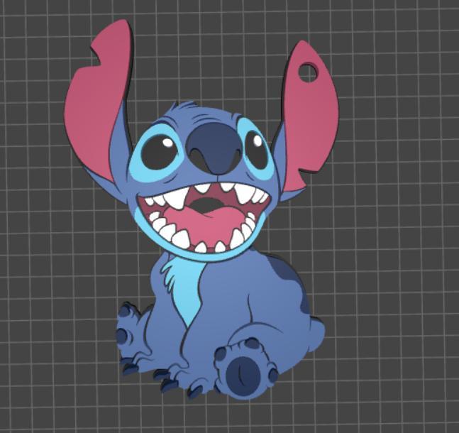 Layered Stich key ring