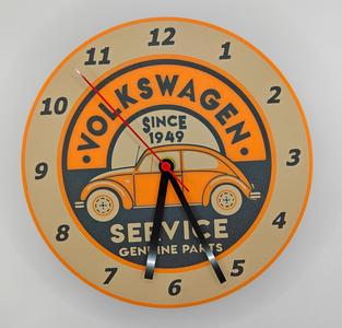 Vintage Volkswagen Service Logo Clock