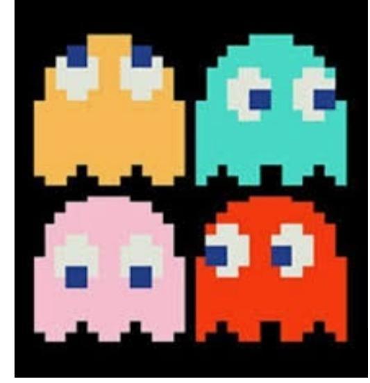 Ghost pac man pixel art scalable pixel art ,easy printing