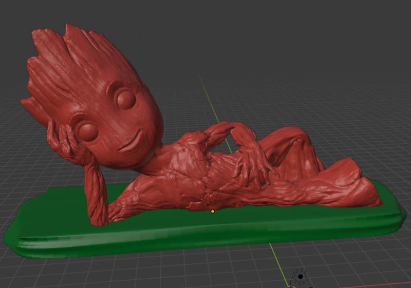 relaxed baby groot stand