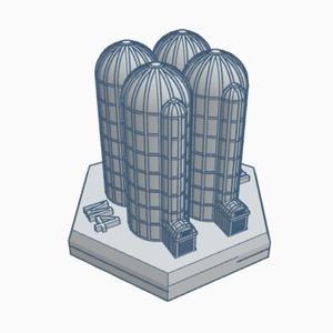 Grain Silos Hex Map Scale HMSM023