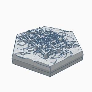 Gothic Destroyed Building 2 Hex Map Scale
