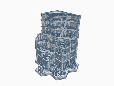 Gothic Ruined Building with Hex Base 73 GRHB073