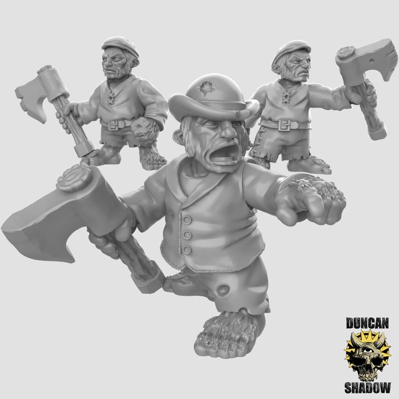 Halfling Rabble With Axes (Pre Supported)