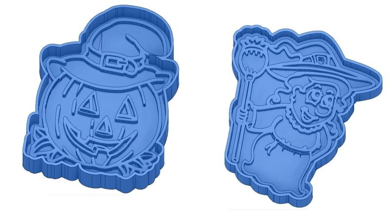 Biscuit Moulds - Halloween - Witch - Pumpkin - Ghost - Spider - Bat - Cookie Cutter - Cookie cutter