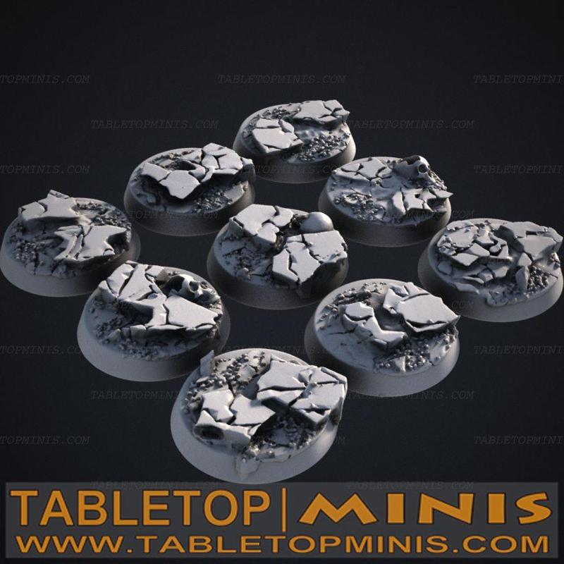 Cracked Earth 25mm Bases
