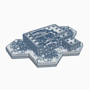 Modern Ruined Manufacturing Plant Hex Map Scale HMSMR029