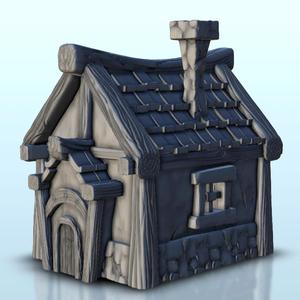 Medieval house with fireplace 10 - Medieval scenery terrain wargame
