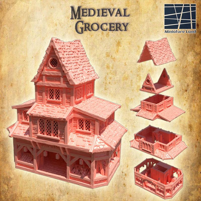 Medieval Grocery - Tabletop Terrain - 28 MM