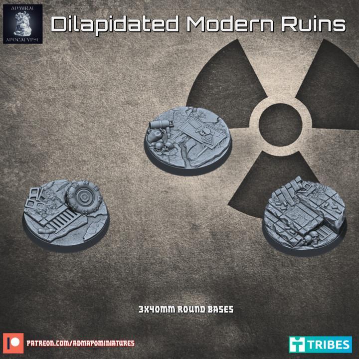 Dilapidated Modern Ruins 3*40mm Set