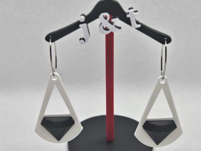 3d black diamond teardrop earrings