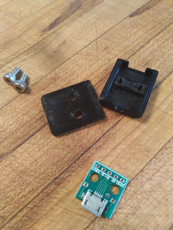 Connector end from Micro USB DIP breakout
