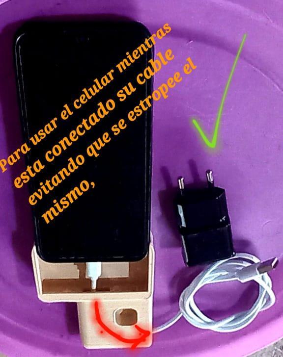 Cell phone holder to prevent the USB cable from breaking while in use.