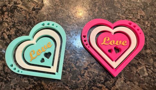 Dual Color Heart Double Spinner