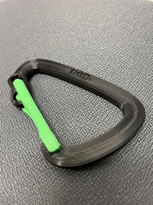 Standard D carabiner with changeable text