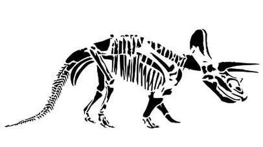 Fossil triceratops stencil