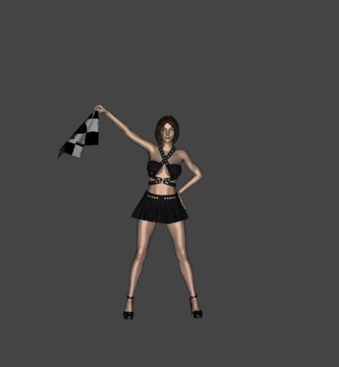 Flag Drop Race Girl