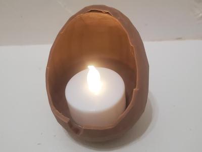 low poly easter egg tealight holder