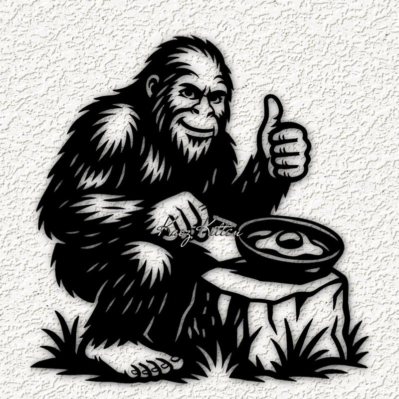 big foot sasquatch cooking bigfoot wall art home decor